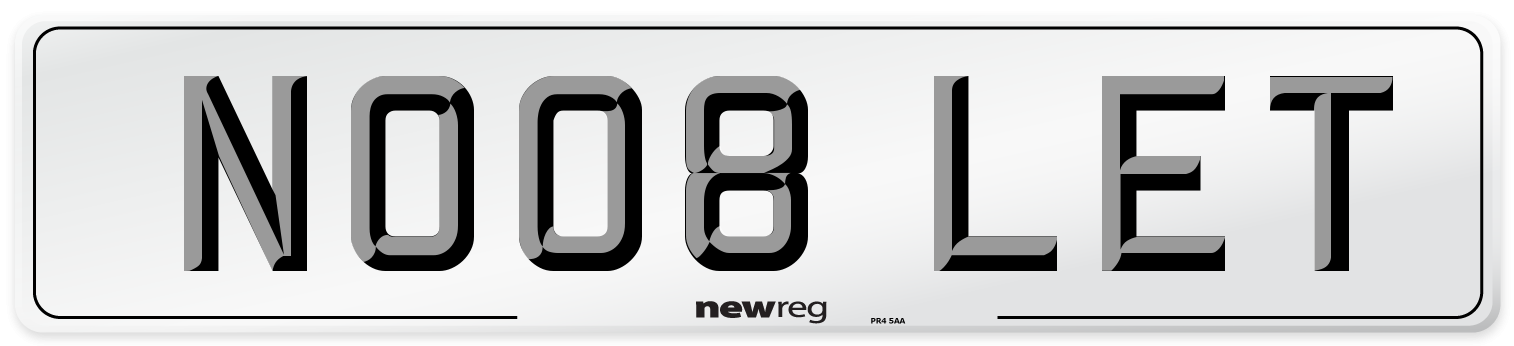 NO08 LET Number Plate from New Reg